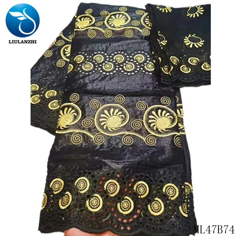 LIULANZHI новейший дизайн Базен ткань 7 ярдов парча хлопок Riche вышивка Базен Riche для одежды ML47B74