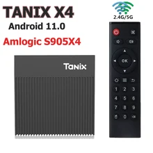 

Tanix X4 Android 11 Smart TV BOX Amlogic S905X4 4GB 64GB 2.4Ghz 5G Wifi 100M Youtube 3D 4K Media Player Set Top Box VS A95X F4