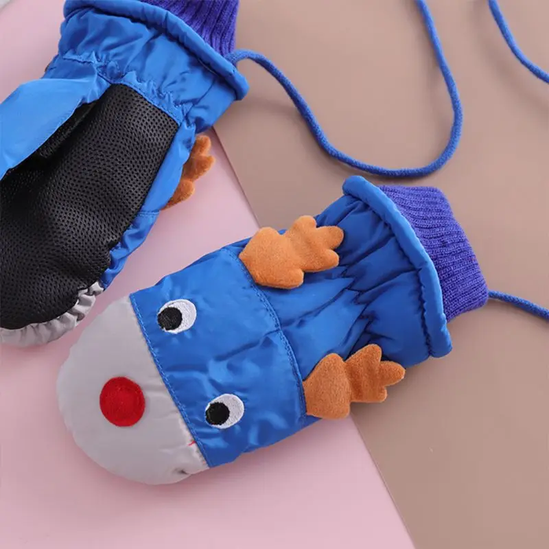 Прямая поставка и Детские лыжные перчатки с рисунком лося из мультфильма водонепроницаемые Нескользящие теплые перчатки Nov.27