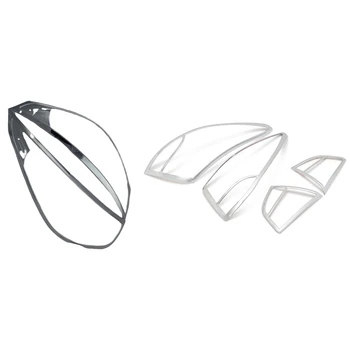 

4pcs ABS Chrome Rear Taillight Lamp Hood Decoration Cover & 2pcs ABS Chrome Front Light Lamp Cover Headlight Covers