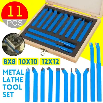 

11PCS Carbide Tip Cutting Turning Boring Bit Mini Lathe Tool Set Carbide for Working Lathe Thread 8/10/12mm