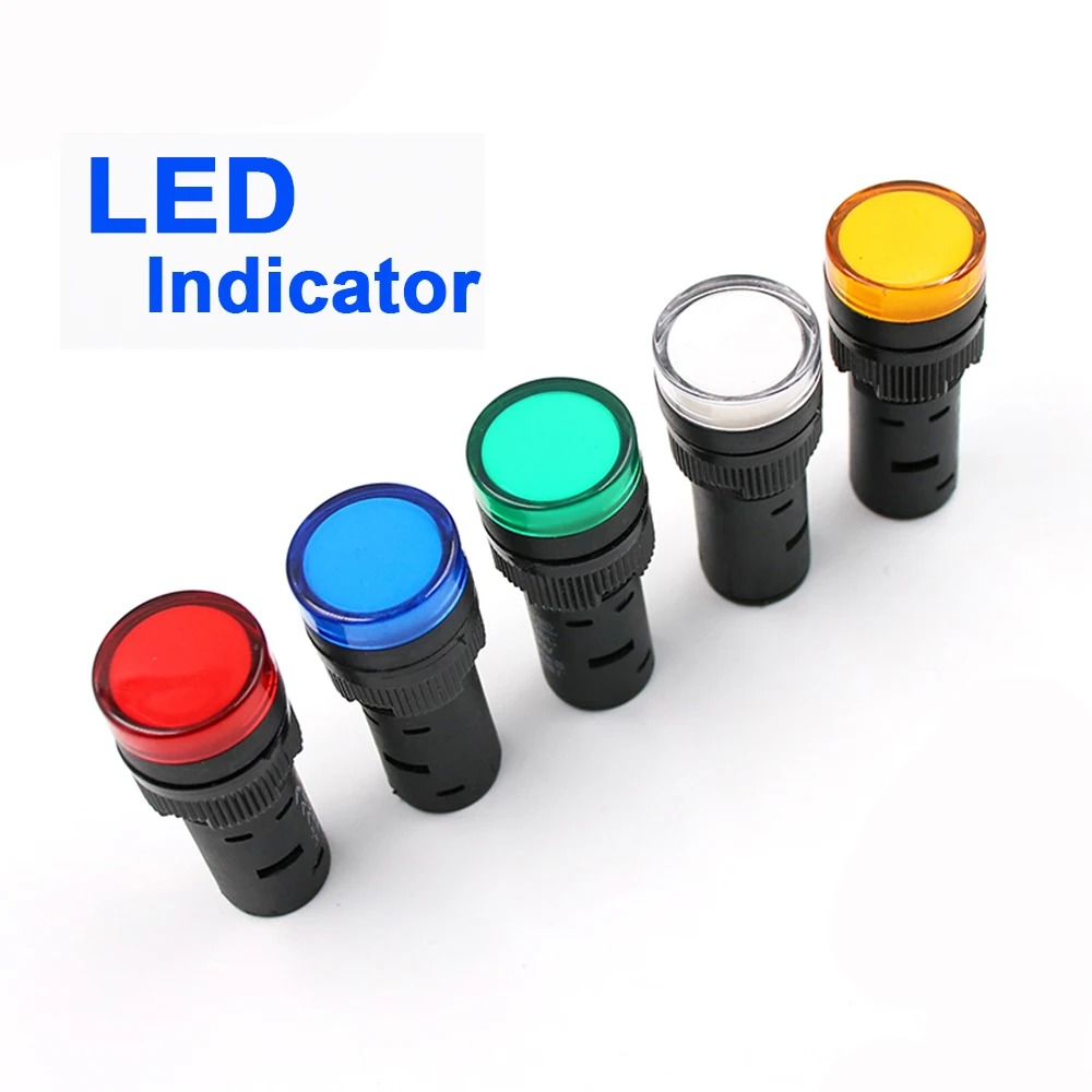 110V 16mm Blue LED Power Indicator Signal Light