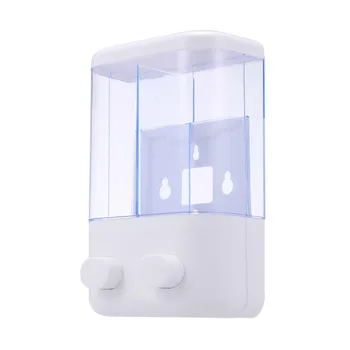

Double 380ml Soap Dispenser Wall-mount Shower Bath Shampoo Dispenser Manual Pushing Bathroom Dispenser for Liquid Soap