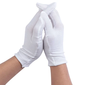 

High Quality White Gloves Full Finger Men Women Waiters/drivers/Jewelry/Workers Mittens Sweat Absorption Gloves Hands Protector