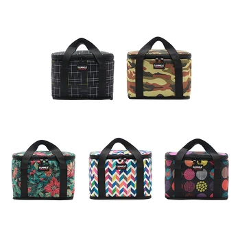 

Lunch Bag Outdoor Portable Cooler Insulated Thermal Zipper Camping Picnic Box Container Handbags With Handles