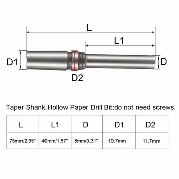 

Hollow Paper Drill Bit for Taper Shank Punch Punching Machine DIY Drilling C63B