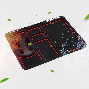 

Multifunctional Car Anti-Slip Mat Phone Holder Temporary Parking Number Sign Panel Storage Pad
