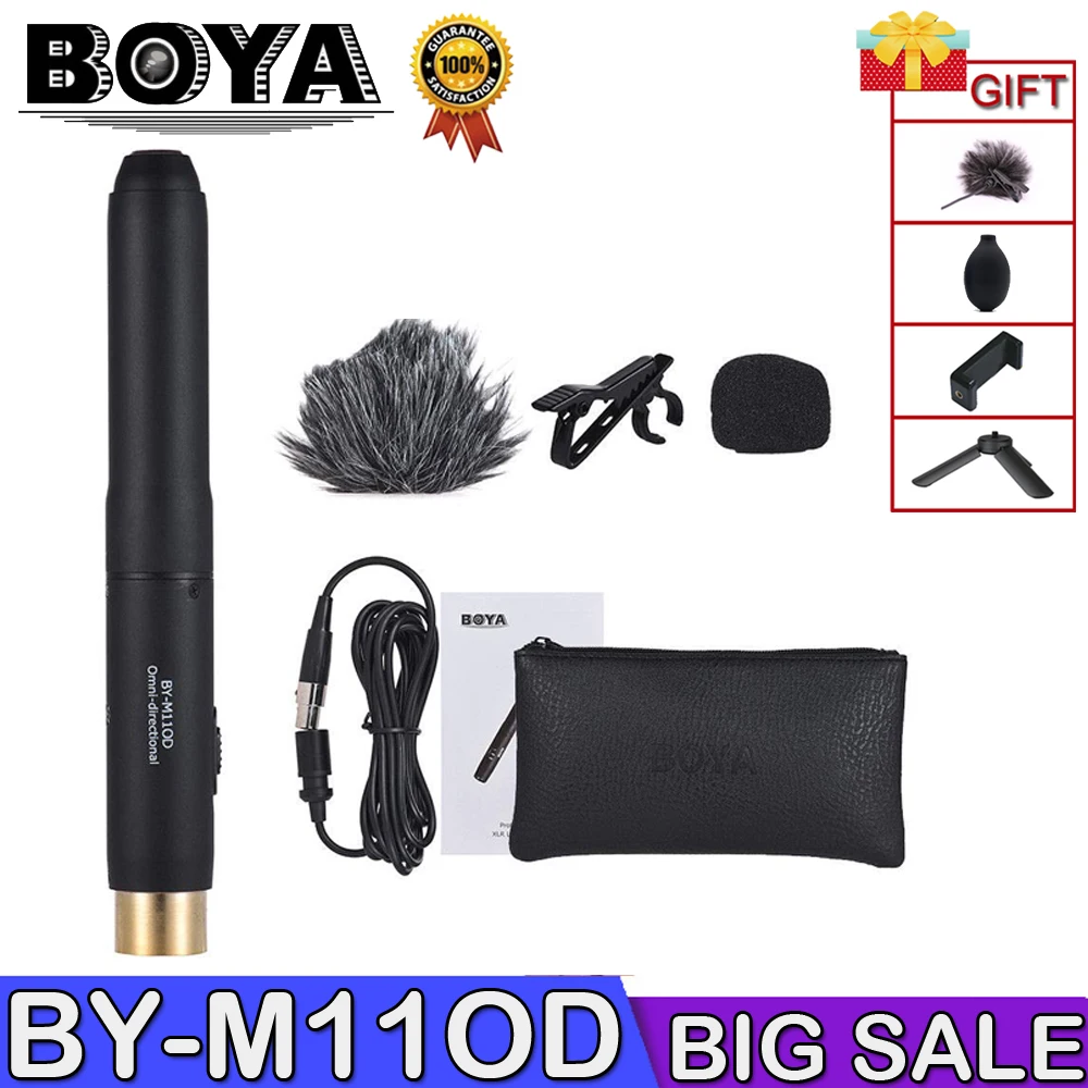 

BOYA BY-M11OD Professional Omni-Directional XLR Lavalier Microphone System for Interview Theater Audio Recording Mic for iPhone