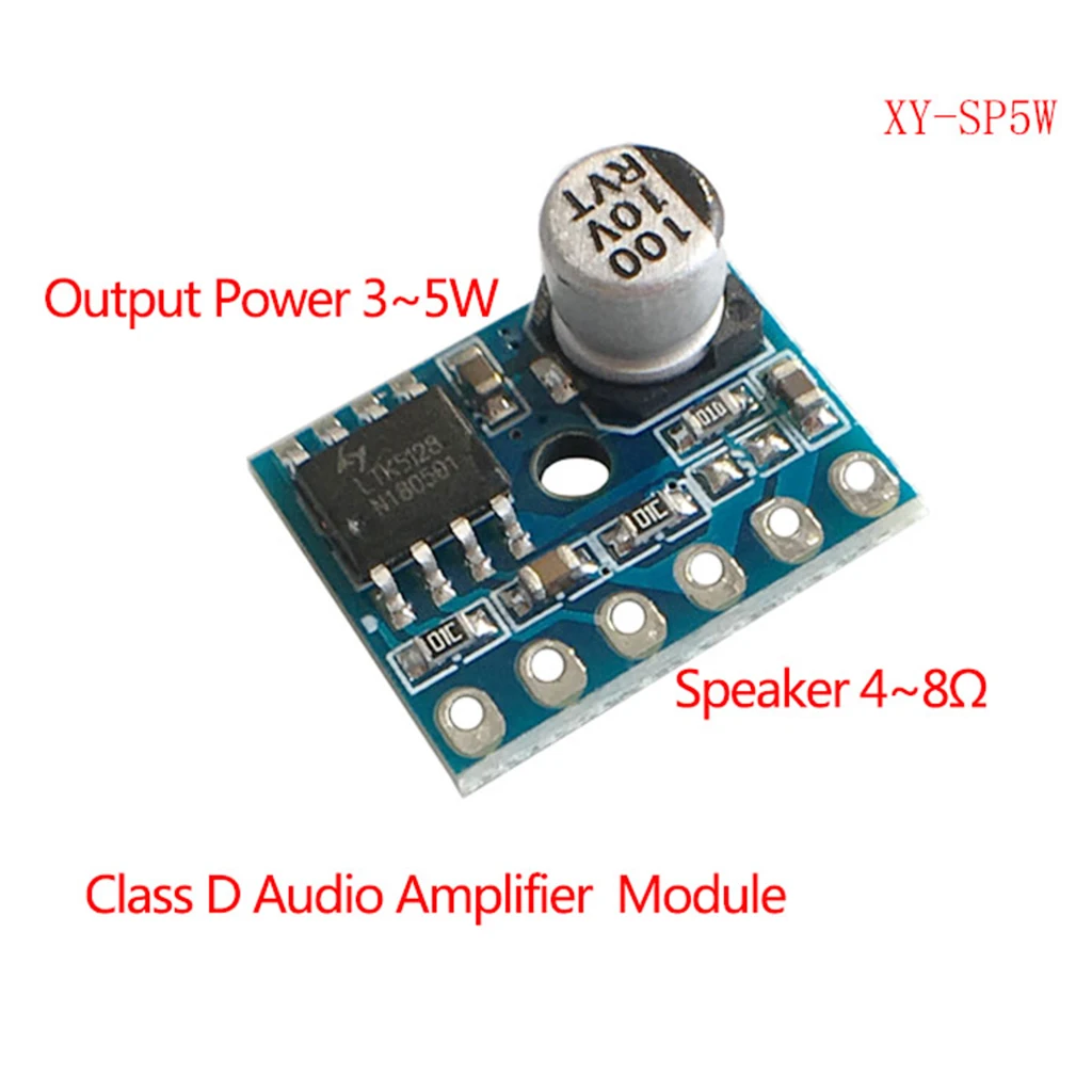 Прямая поставка XY-SP5W 5128 цифровой усилитель доска класса D 5 Вт аудио моно-усилитель модуль