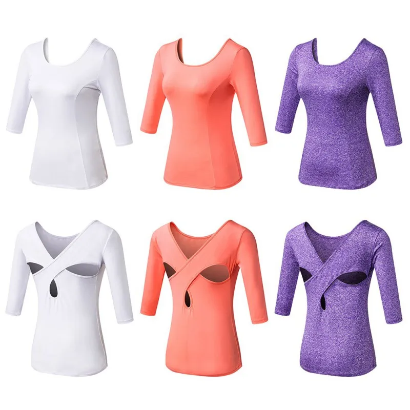 Женские спортивные топы для йоги рубашки Спортивные с длинными рукавами удобные