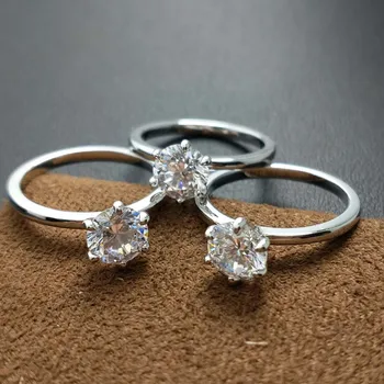 

FLZB ,18 k Gold Ring Classic Wedding Ring With Natural White Moissanite 1.0 Carats Wedding Rings For Women and Girl