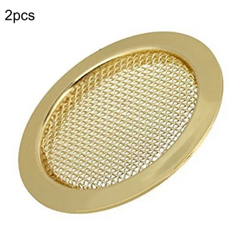 

2pcs Gold Screened Sound Hole Inserts for Dobro Resonator Guitar Cigar Box Guitars