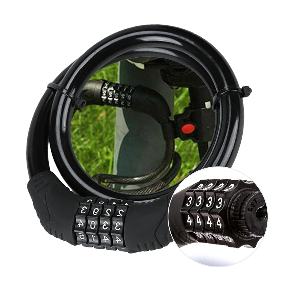 

Bike Password Lock Anti-Theft Combination Number Code Bicycle Lock Steel Cable Chain Security Safety Lock Bike Cycle Accessories