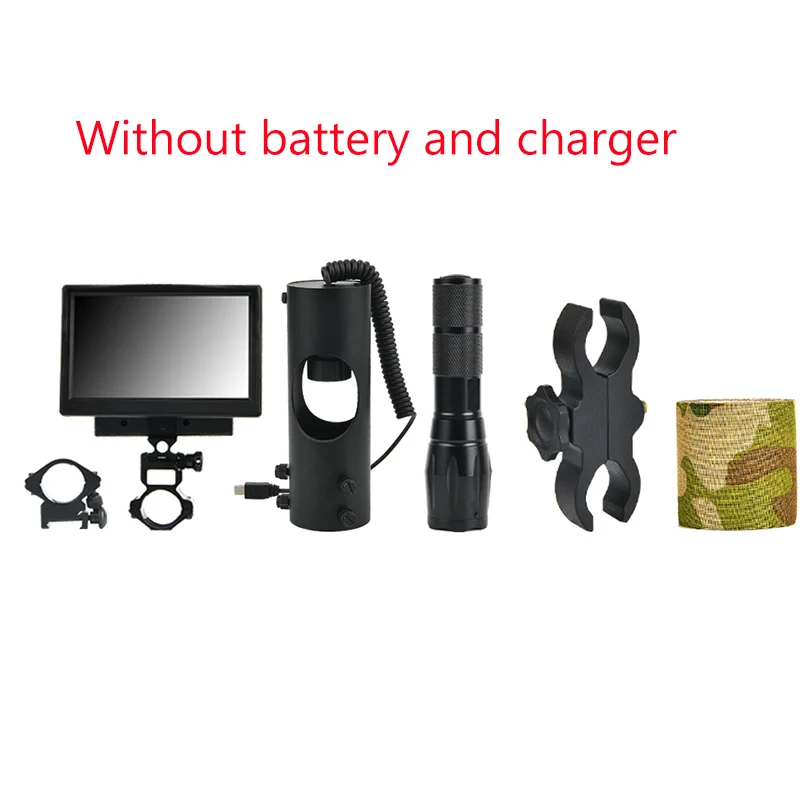 without battery Прицел ночного видения охотничьи прицелы Оптика прицел тактический 850nm инфракрасный светодиодный ИК водонепроницаемый ночное видение охотничья камера - Цвет: without battery