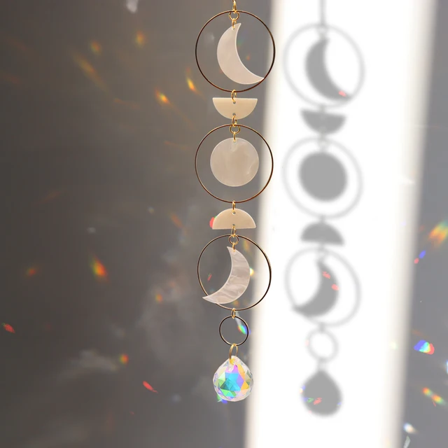 Napfogók Félek Hold Medál Világos Fogó Szivárványkészítő Nap És Ajándék Jó Szerencsét Diy Kültéri Kerti Dísz - Image 2