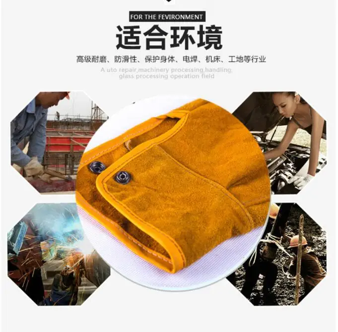 Cow leather Sleeve Welder Arm Protective Sleeve Tig Welding Spark Insulation Wear Resistant Protective Sleeve
