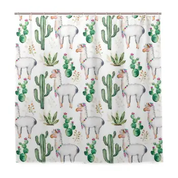 

Unique Shower Curtain Desert Camel Animal Pattern Print Eco-Friendly with 12 Hooks in Bathroom W72 xH72