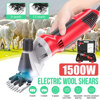 Best 9/13teeth 6 Gears 220V Electric Sheep Shearing Cutter Scissor Goat Wool Shaving Adjustment Push Trimmer Tool Cutter Machine