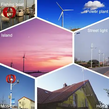 

1200W 12V/24V 3 Blades Horizontal Wind Power Turbines Generator Home Wind Turbines Residential for Home