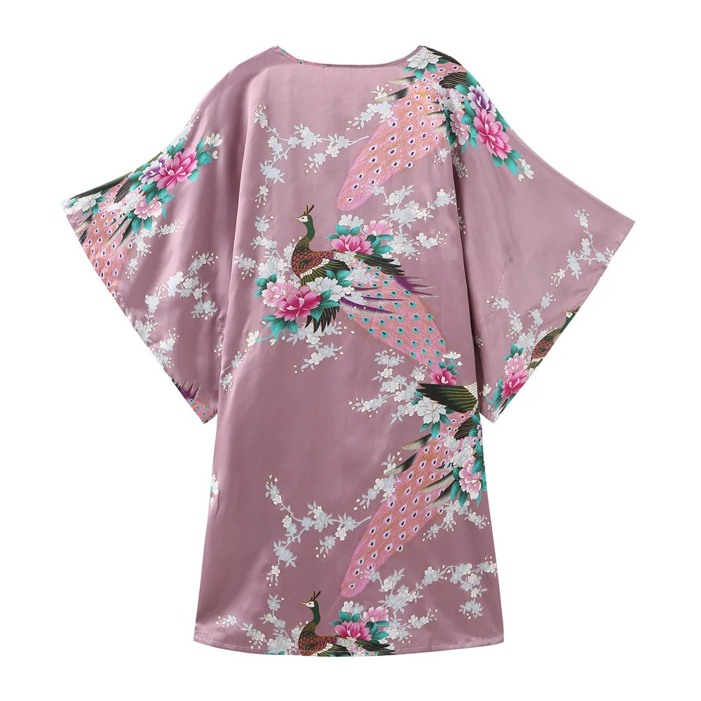 Сексуальная Женская пижама халат китайский шелк кимоно Халат домашний банный халат гостиная Домашняя одежда женские пижамы