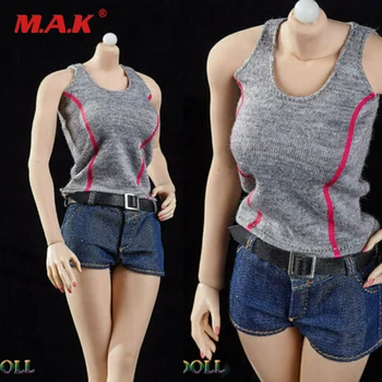 

New JOA-25 1/6 Female Casual Sling Shirt Pants Clothes Suit Model for 12'' Figure body in stock