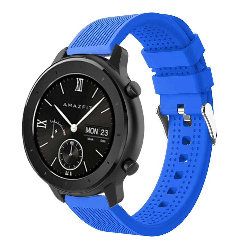 Силиконовый ремешок для Amazfit ремешок Bip мягкий резиновый ремень для Huami Amazfit Bip gtr 42 мм gts Smartwatch Браслет ремешок 20 мм