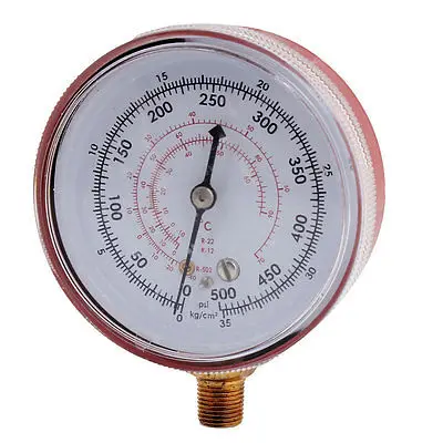 

1/8" Thread 7cm Dia 500 psi Red High Pressure A/C Manifold Gauge Replacement