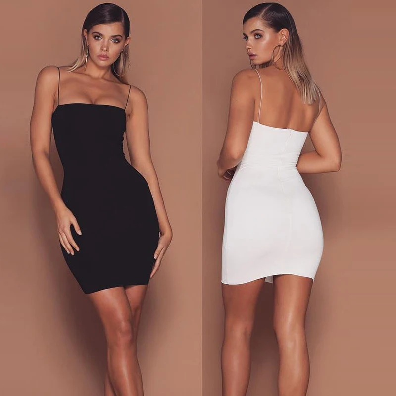 CDJLFH Womens Dresses New Arrival 2019 Sleeveless Bodycon Backless Solid Color Dress Loose Slim Commuter Casual Strapless Dress