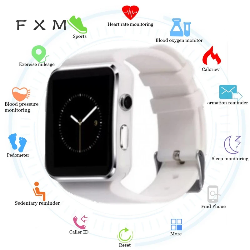 

The Men's Watches New Arrival X6 Smart Watch Men with Camera Touch Screen Support SIM TF Card Bluetooth Digital Male watch sport