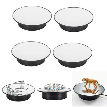 

4pcs Mirror 360° Rotatable Turntable Jewelry Display Stand USB /Battery Operated