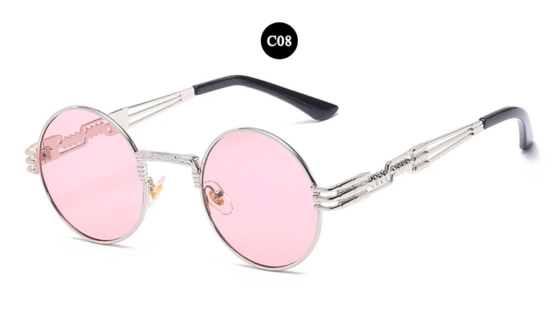 Ретро Для мужчин стимпанк Sunglassses Круглые Солнцезащитные очки для Для женщин леди, круглой формы, без вентиляционных отверстий без градуса 90S Мода Хиппи очки