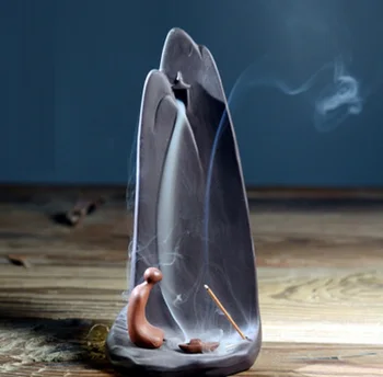 

Ceramic Backflow Censer Incense Burning Candle Aromatherapy Furnace Cone Diffuser Holder Buddhist Zen Censer incenso Home Decor