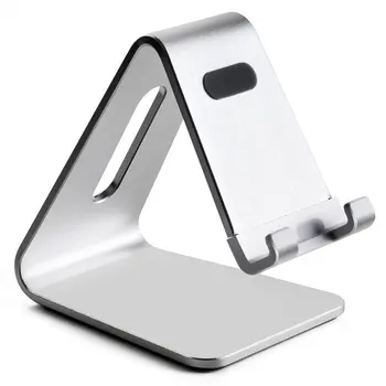 

Silver Solid Portable Aluminum Desktop Stand Smart Phone Holder for Desk Bed Stand Tablet Stands for Tablet