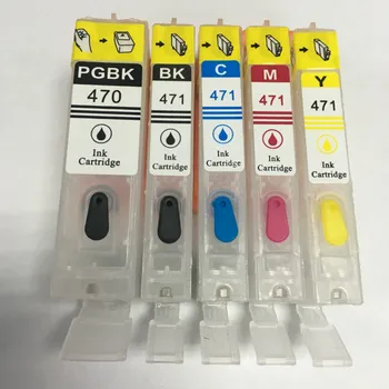 

5PCS Refillable Empty Ink Cartridge PGI470 CLI471 PGI-470 CLI-471 Compatible for Canon PIXMA MG5740 MG6840 TS5040