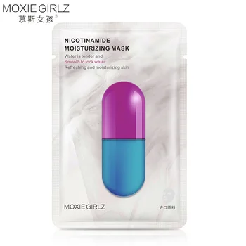 

10pcs MOXIE GIRLZ Nicotinamide Moisturizing Facial Mask Boxed Deep Hydrating Blue Capsule Facial Mask Skin Care Products