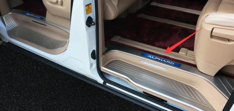 8 шт. нержавеющая сталь порога пластины для Toyota Alphard- 3-го поколения