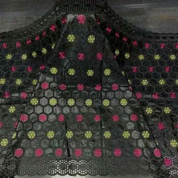 

New arrival Black African Bazin lace fabrics Fashion Embroidery Bazin riche with Stone 2020 Nigerian bazin lace for Dress F3777