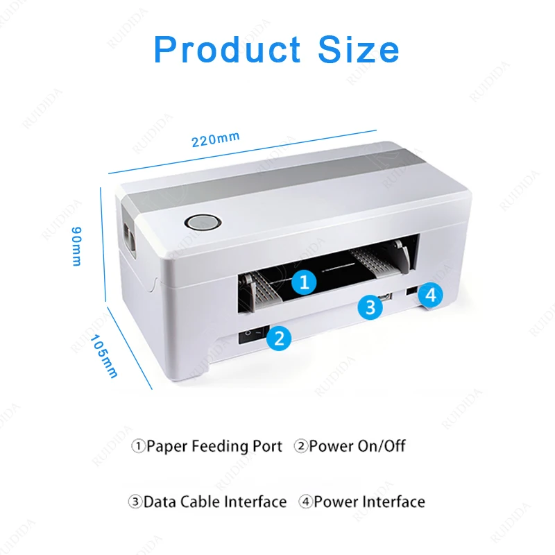 Imprimante thermique d'étiquettes 4x6 110mm, impression de tickets de  voiture 4 pouces avec port USB et Bluetooth - AliExpress