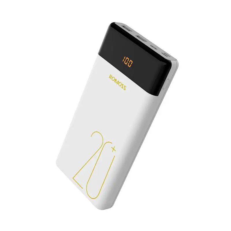 20000 мАч ROMOSS LT20 Pro power Bank портативный внешний аккумулятор с QC Двусторонняя Быстрая зарядка портативное зарядное устройство для телефонов планшетов - Цвет: White