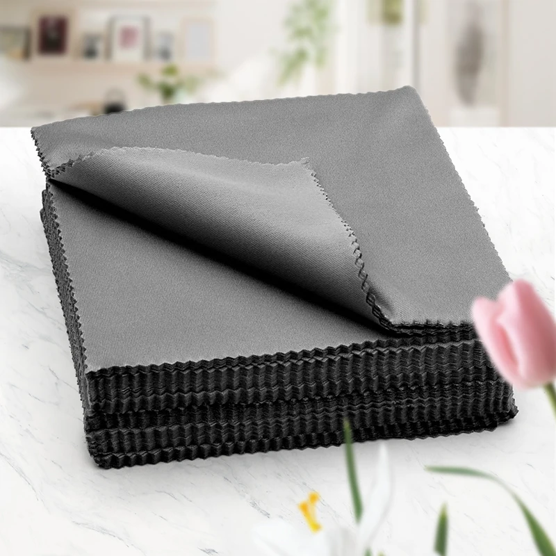 20 Pcs/Packs Glasses Cloth Microfiber Cleaner Cloths Cleaning Glasses Lens Clothes Black