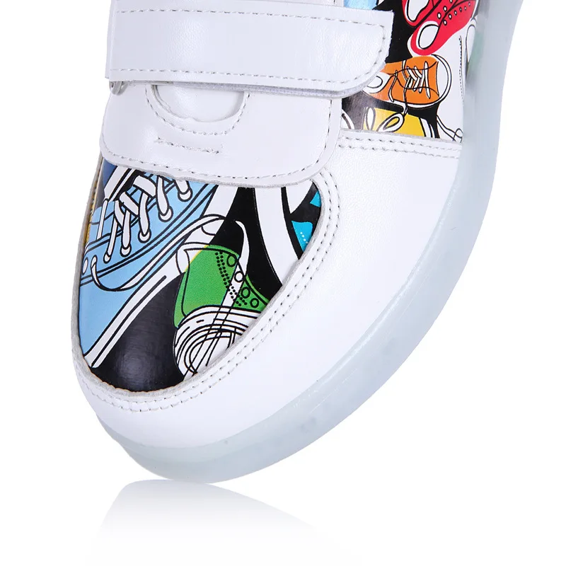 Size 25-35 LED Shoes for Kids Girls Boys USB Charge Glowing Lighted Shoes Kids Shoes with Lights Luminous Sneakers for Children