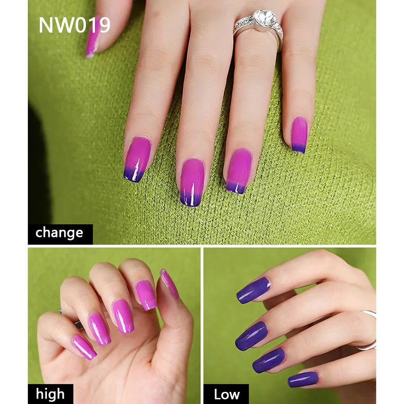 Лучший 1 шт. термо меняющий Цвет гель для ногтей гель для полировки ногтей лак дропшиппинг - Цвет: W019