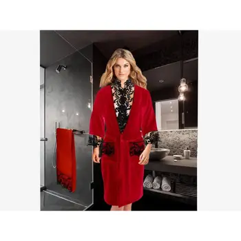 

Velour Ruched Hooded Bathrobe Set