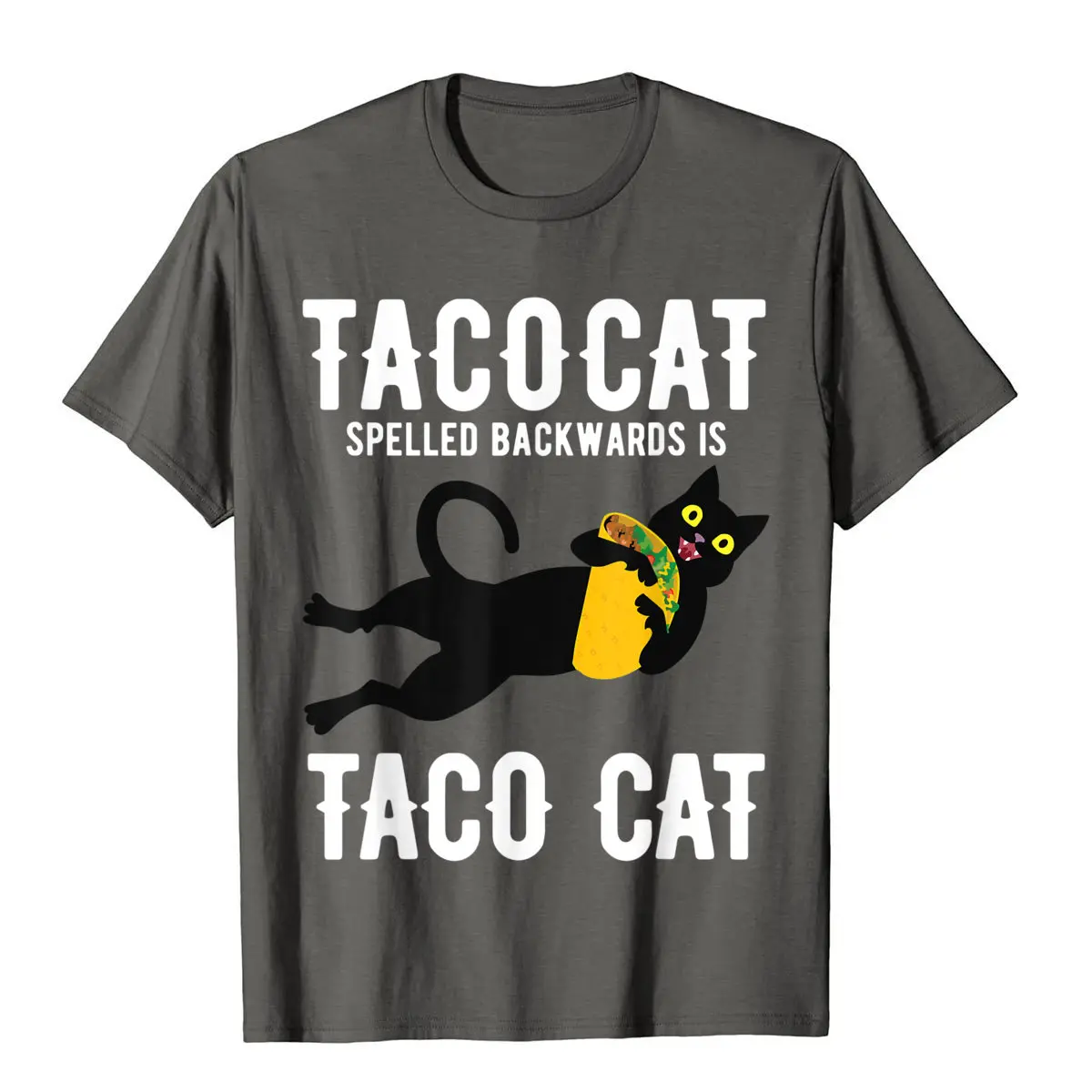 Brand Adult Tops T Shirt Normal Camisa T Shirts 100% Cotton Short Sleeve Comics T Shirt Crewneck Free Shipping Taco Tuesday Shirt B ack Cat Funny Spe ed Backwards Tacocat T-Shirt__1095 carbon