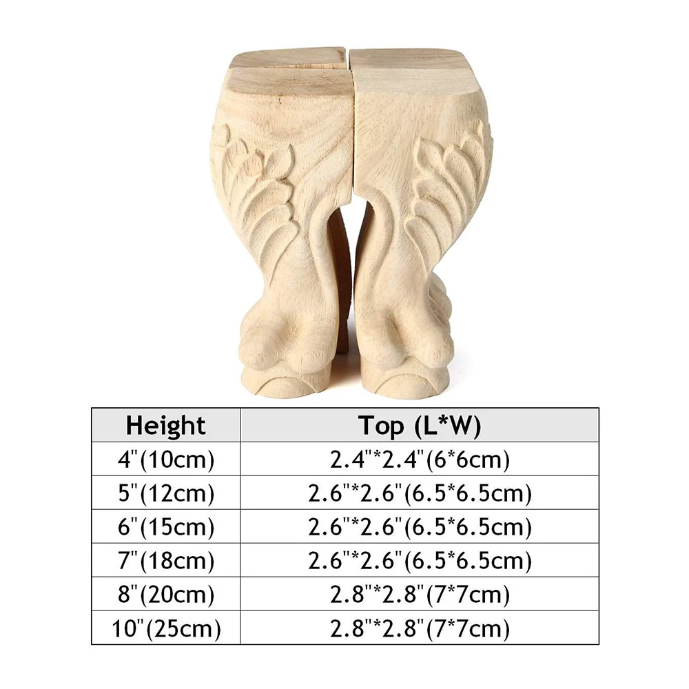10-25cm Solid Wood Sofa Feet European Style Carving Furniture Replacement Feet Wooden furniture feet for cabinet, table, stool 10-25cm Solid Wood Sofa Feet European Style Carving Furniture Replacement Feet Wooden furniture feet for cabinet, table, stool