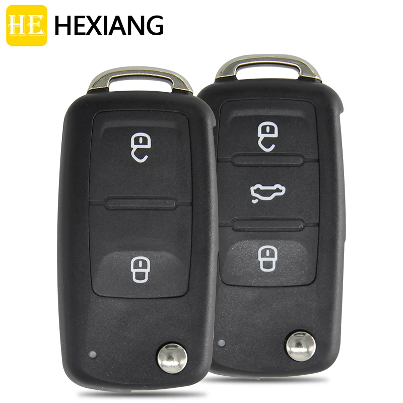 HE Xiang Car Remote Shell Case For VW Volkswagen Golf 6 Polo Passat Tiguan Seat Skoda Octavia Replacement Flip Key Housing