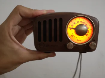 

PRUNUS retro Bluetooth Speaker radio Walnut Wooden Fm Radio receiver Loud Volume AUX /TF Card music play USB Rechargeable