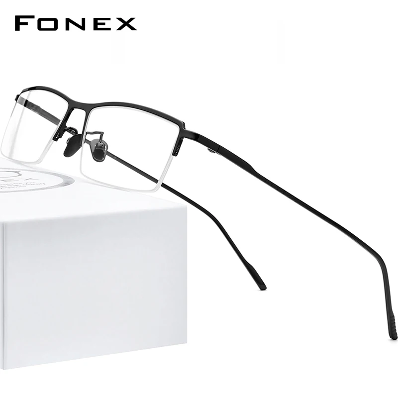 FONEX чистый Титан Cat Eye овальные оправы для очков Для мужчин новый рецепту половина