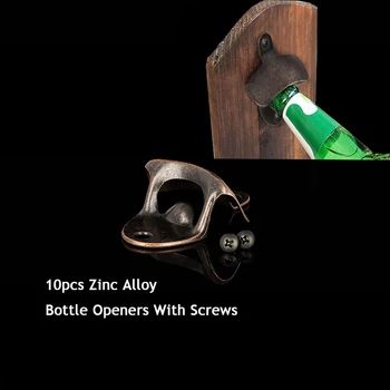 

10 Pack Bottle Opener Wall Mounted Rustic Beer Opener Set Vintage Look With Mounting Screws For Kitchen Cafe Bars