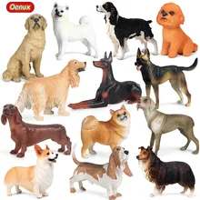 Oenux novo cão animal figura de ação corgi poodle golden retriever sausagedog samoyed modelo figurinhas pvc brinquedo coleção para crianças